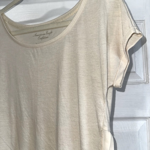 American Eagle Happy Hour Short Sleeve Top w/ Pleated Lower Back - Picture 7 of 8